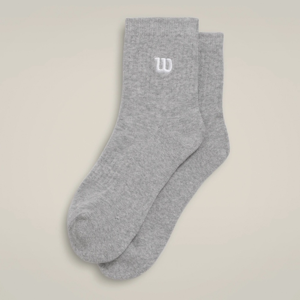 Grey Wilson Quarter-Length Sock women’s gray Crew Socks size MEDIUM - Picture 3 of 3